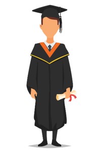 來版訂購澳門大學碩士法學院 (FST)畢業袍  黑色方帽黑色流蘇 橙色v領披肩 畢業袍製衣廠  DA143